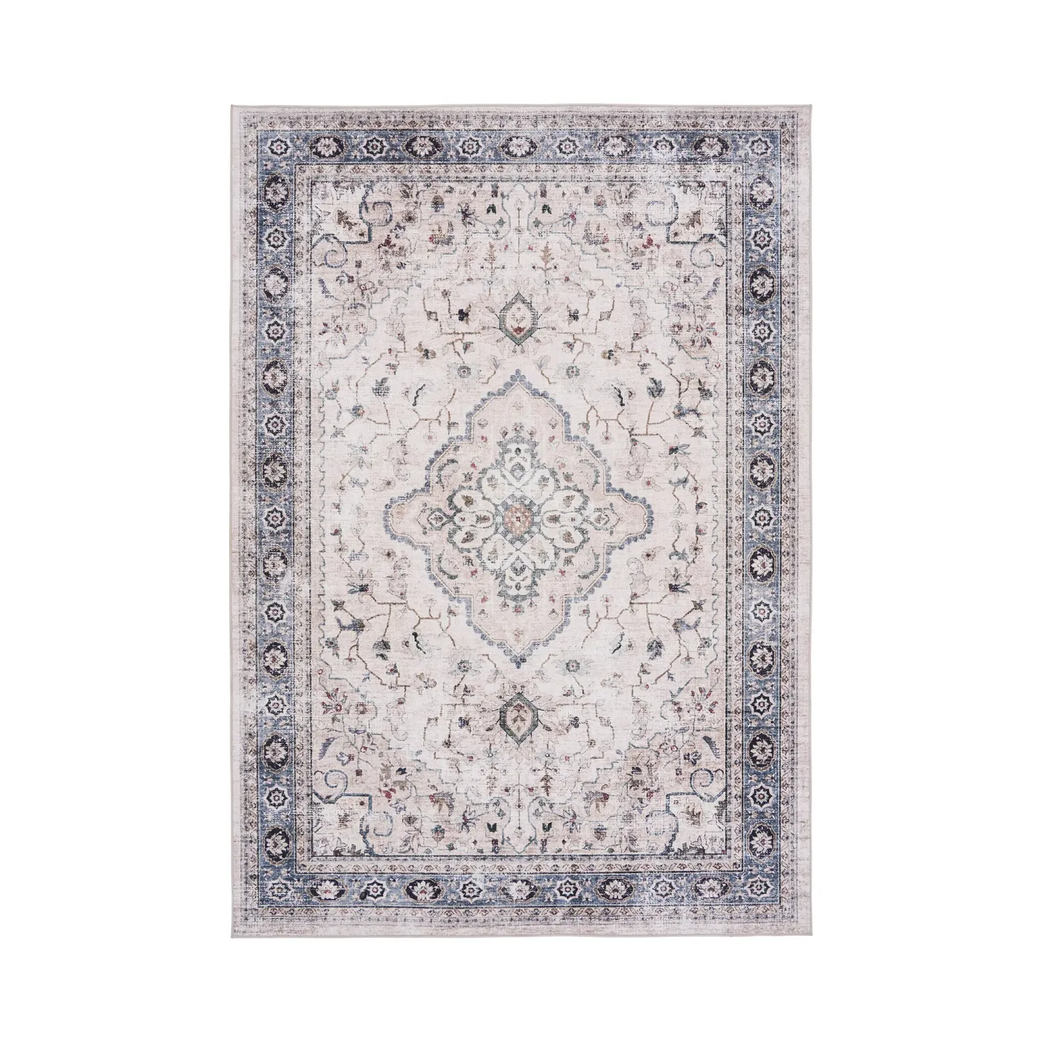 Havana-Teppich Cremeweiss/Beige/Staubblau 160x230 cm Havana-Teppich, cremeweiss/beige/staubblau, 160x230cm. Stilvoll für Schweizer Wohnträume.
