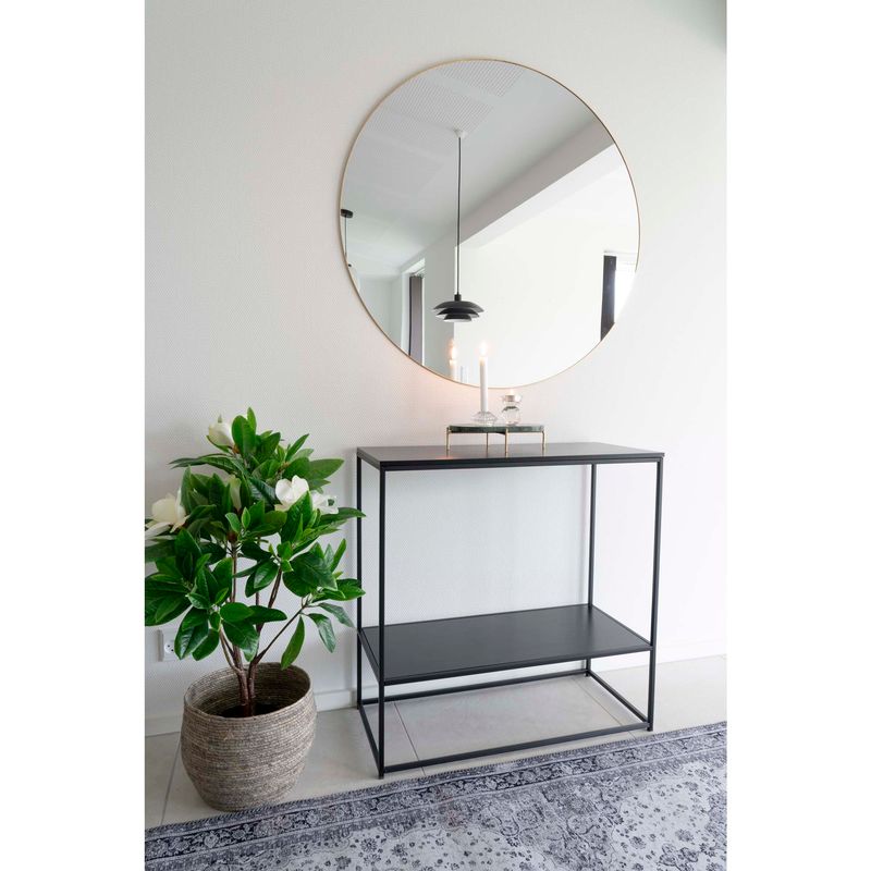 Jersey Mirror Spiegel Stahl Messingoptik Ø100 cm