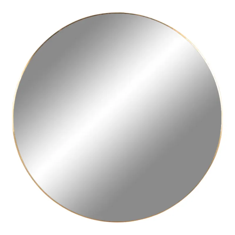 Jersey Mirror, Spiegel, Stahl, Messingoptik, ø100cm. Modern für Schweizer Zuhause.