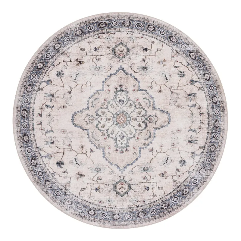 Havana-Teppich Rund Cremeweiss/Beige/Staubblau Ø200 cm Havana-Teppich, cremeweiss/beige/staubblau, Ø200cm. Stilvoll für Schweizer Wohnräume.
