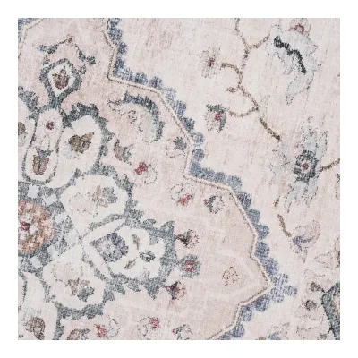 Havana-Teppich Rund Cremeweiss/Beige/Staubblau Ø200 cm