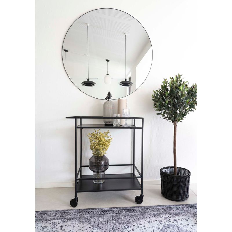 Jersey Mirror Spiegel Stahl Schwarz Ø100 cm