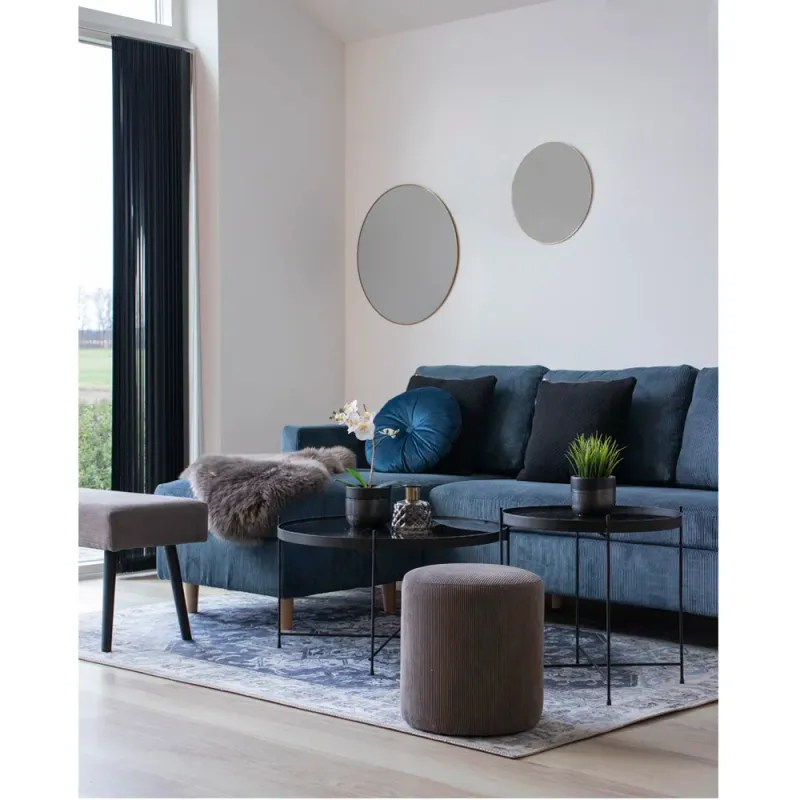 Jersey Mirror Spiegel Stahl Messingoptik Ø40 cm