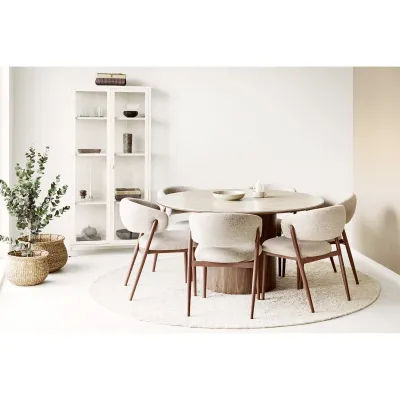 Bela Rug Teppich Rund Handgewebt Beige Ø240 cm