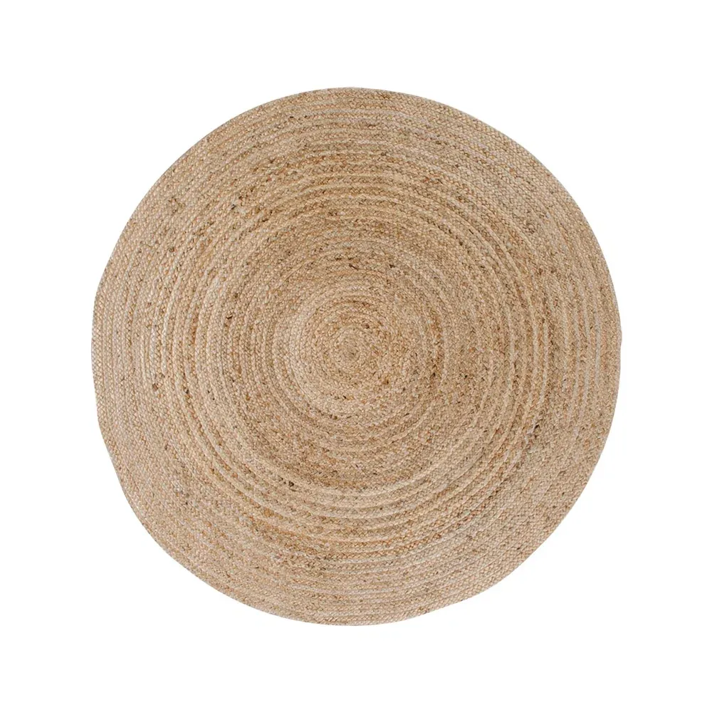Bombay-Teppich, geflochtene Jute, natur, ø120cm. Natürlicher Charme für Schweizer Wohnräume.