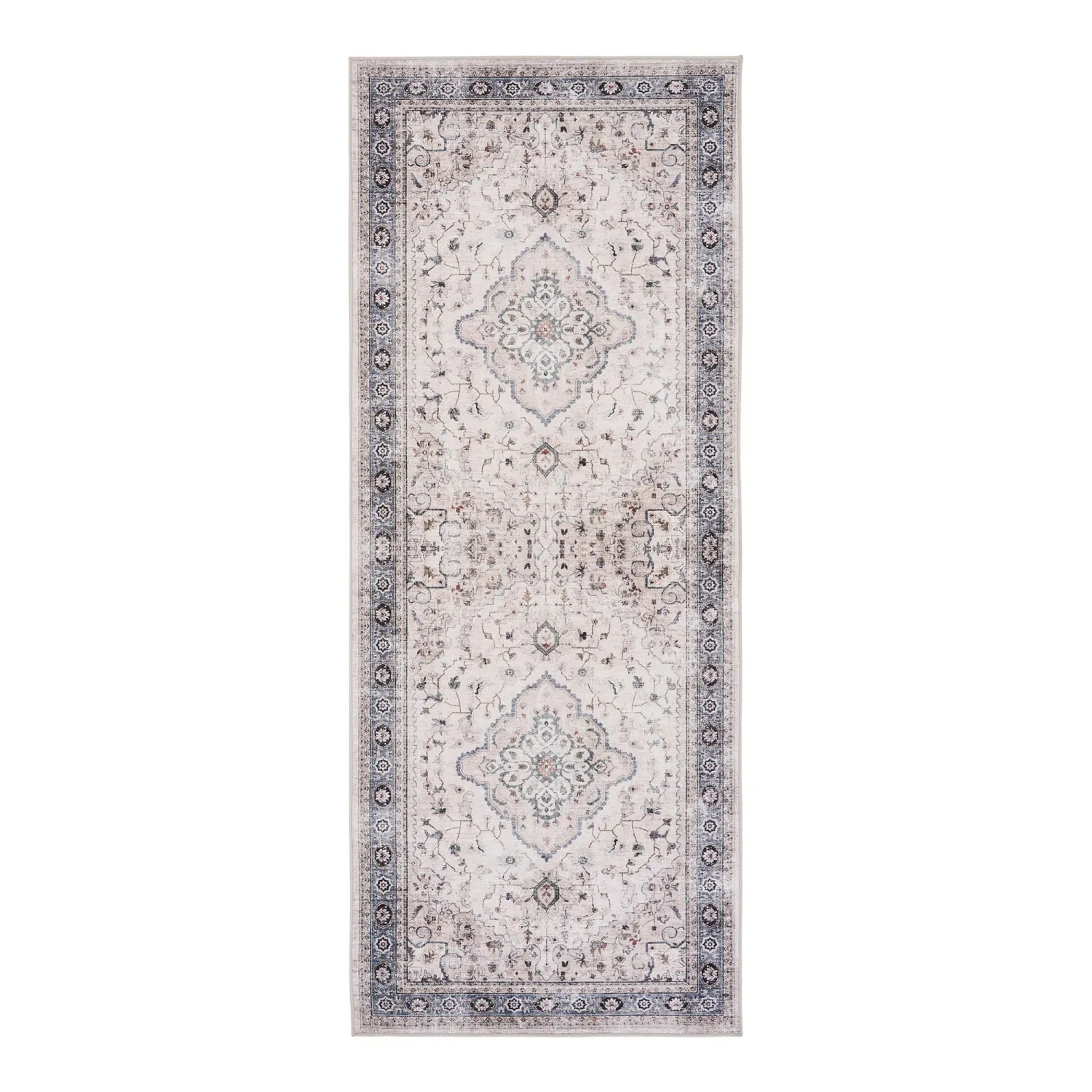 Flurläufer, Teppich Havanna Cremeweiss/Beige/Staubblau 80x200 cm Flurläufer Havanna, cremeweiss/beige/staubblau, 80x200cm. Stilvoll für Schweizer Flure.