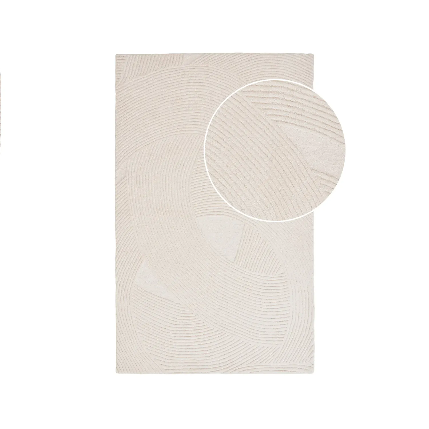Pune Rug Handgetufteter Teppich, elfenbeinfarben, 160x230cm. Luxuriös für Schweizer Wohnräume.