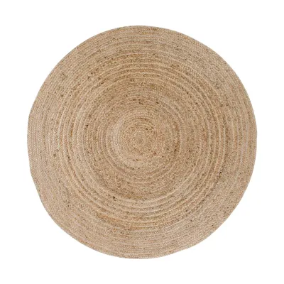 Bombay-Teppich, geflochtene Jute, natur, ø150cm. Natürlicher Charme für Schweizer Wohnräume.