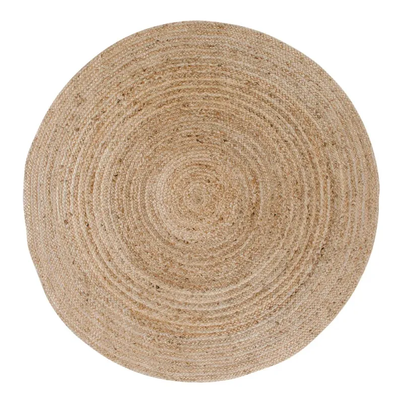 Bombay-Teppich Rund Geflochtene Jute Natur Ø180 cm Bombay-Teppich, geflochtene Jute, natur, ø180cm. Natürlicher Charme für Schweizer Wohnräume.