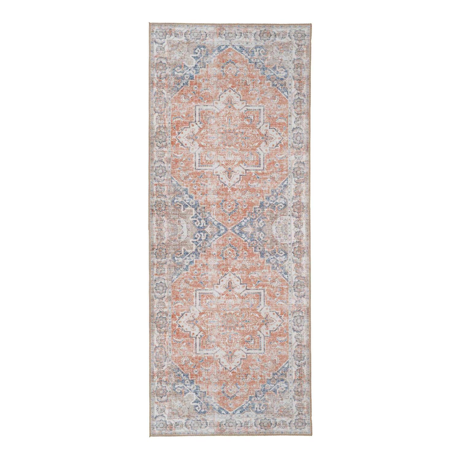 Flurläufer, Teppich Orange/Blau 80x200 cm Flurläufer Havanna, orange/blau, 80x200cm. Stilvoll für Schweizer Flure.