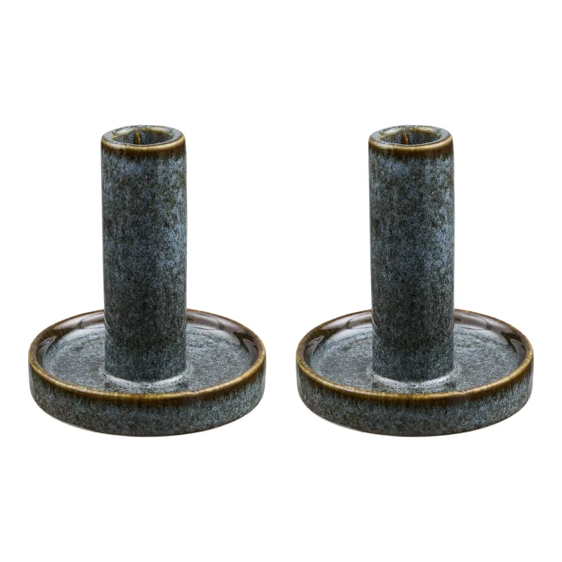 Kerzenhalter Kerzenständer 2er-Set Keramik Key Largo Blau Kerzenhalter, Kerzenständer, Keramik, Key Largo Blau, 2er-Set. Einzigartig für Schweizer Zuhause.