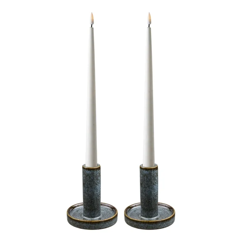 Kerzenhalter Kerzenständer 2er-Set Keramik Key Largo Blau