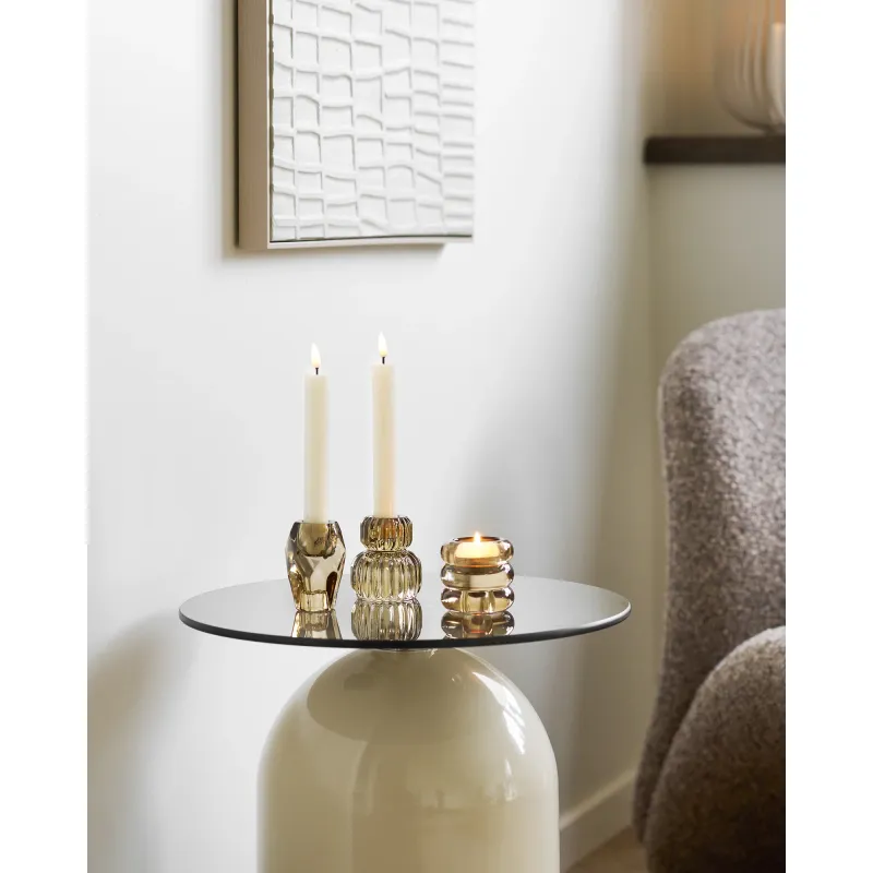 Kerzenhalter Kerzenständer 3er-Set Glas Rauchbraun