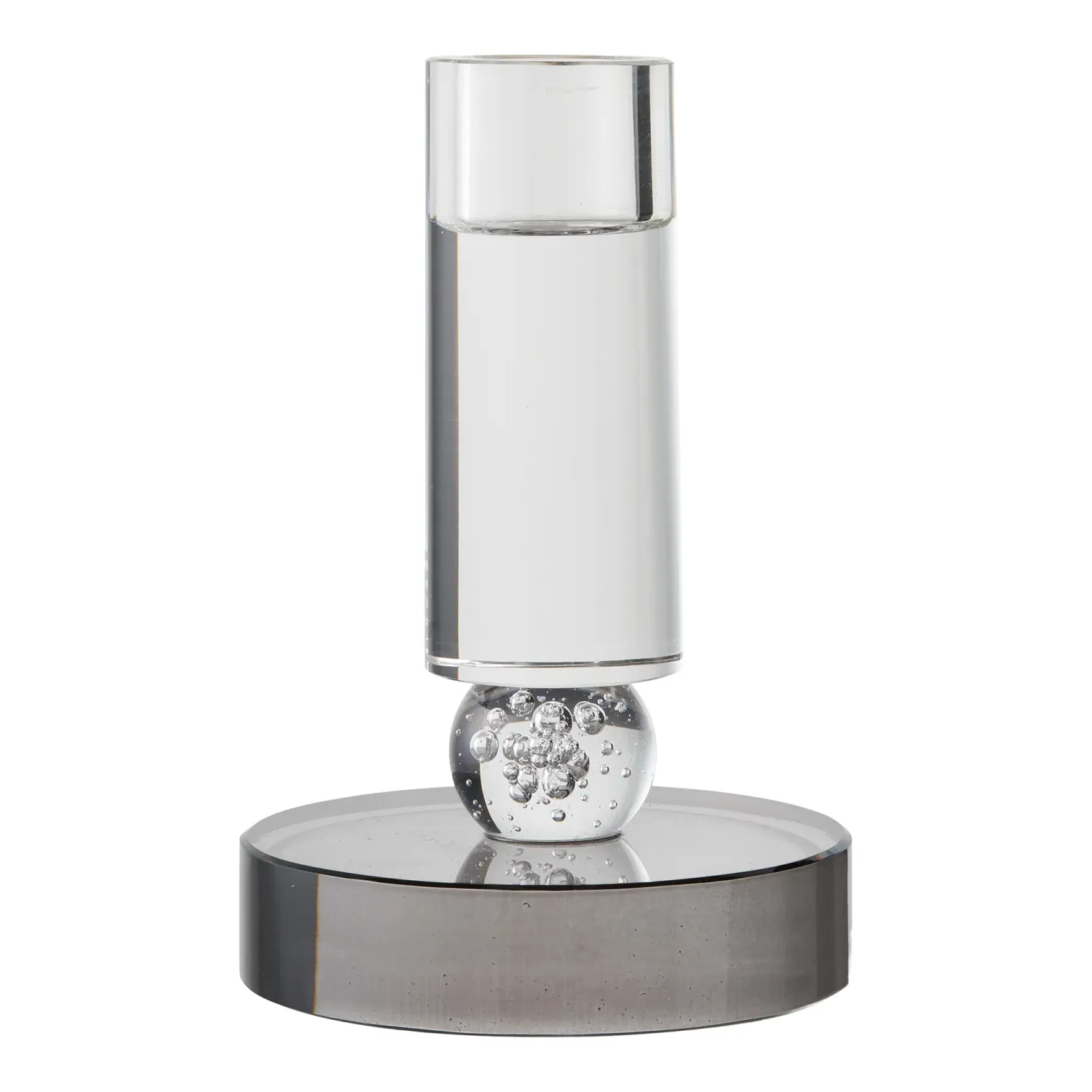 Kerzenhalter Kerzenständer Glas Grau/Weiss Ø9x13 cm Kerzenhalter, Kerzenständer, Glas, grau/weiss, ø9x13cm. Elegant für Schweizer Zuhause.
