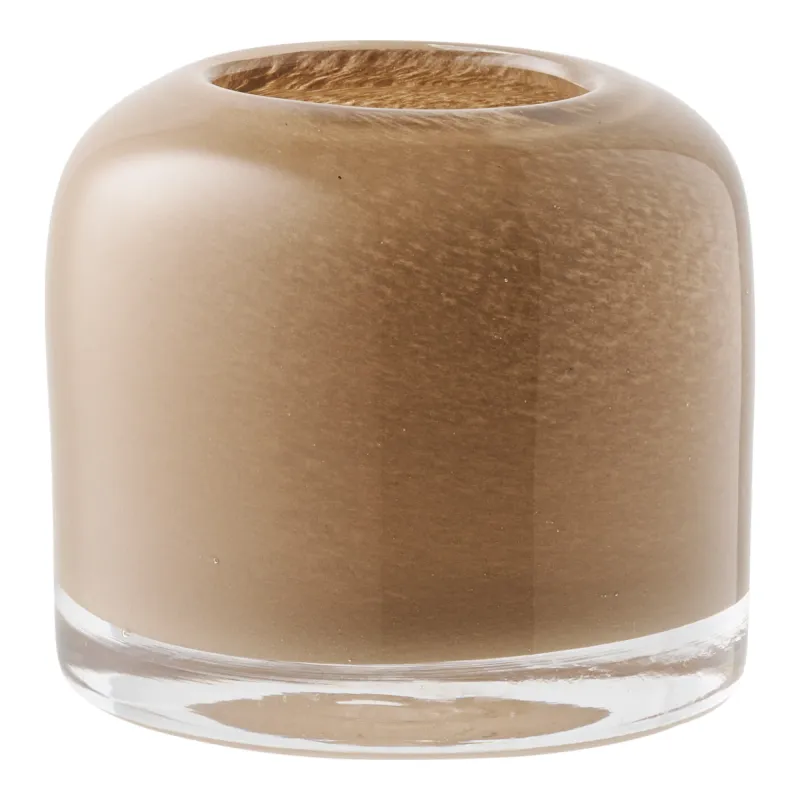 Kerzenhalter Kerzenständer Mundgeblasenes Glas Braun Ø8x7,5 cm Kerzenhalter, Kerzenständer, mundgeblasenes Glas, braun, ø8x7,5cm. Einzigartig für Schweizer Zuhause.