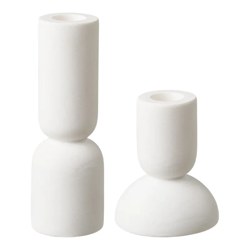 Kerzenhalter Kerzenständer 2er-Set Kalkstein Weiss Kerzenhalter, Kerzenständer, Kalkstein, weiss, 2er-Set. Modern für Schweizer Zuhause.