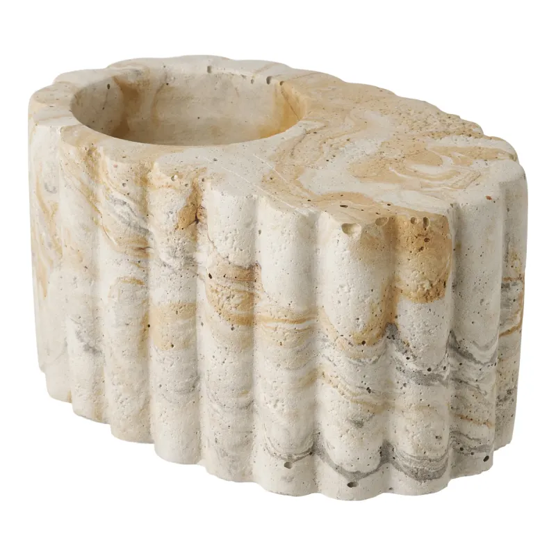 Teelichthalter Zement Braun/Beige Ø10,5x6 cm Teelichthalter, Zement, braun/beige, ø10,5x6cm. Modern für Schweizer Zuhause.
