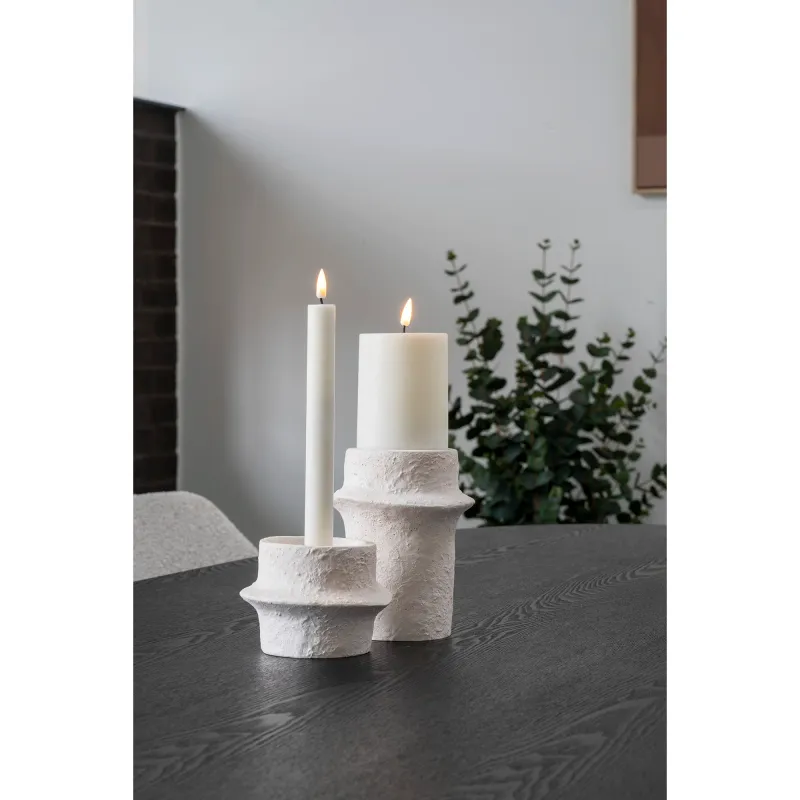 Kerzenhalter Kerzenständer 2er-Set Zement Weiss