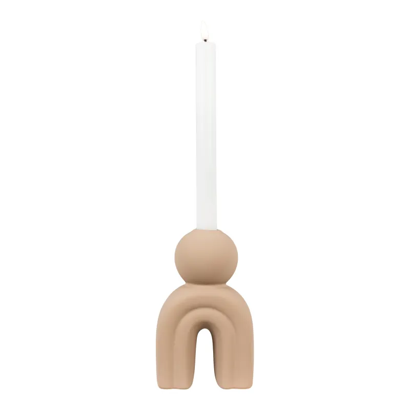 Kerzenhalter Keramik Braun 10,5x6,5x17 cm Kerzenhalter, Keramik, braun, 10,5x6,5x17cm. Modern für Schweizer Zuhause.
