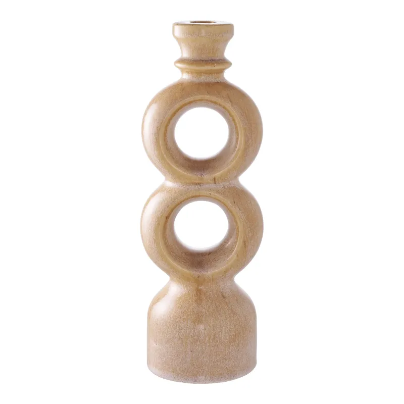 Kerzenhalter Kerzenständer Keramik Braun 10,7x9,5x30,5 cm Kerzenhalter, Kerzenständer, Keramik, braun, 10,7x9,5x30,5cm. Modern für Schweizer Zuhause.