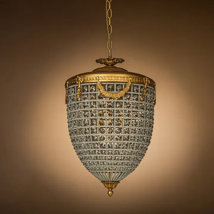 Kronleuchter Empire Gold Eisen & Glas 85 cm