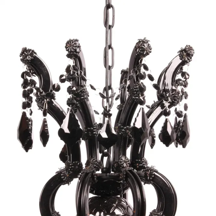 Kronleuchter Maria Theresa Schwarz Eisen & Glas 78 cm