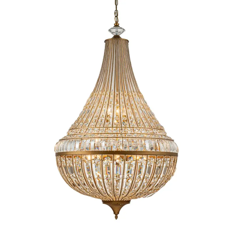 Kronleuchter Colosseo Gold Eisen & Glas 135x80 cm Kronleuchter Colosseo in Gold, 135cm. Grosser, schwerer Kristall-Korblüster aus Eisen und Glas für Schweizer Räume