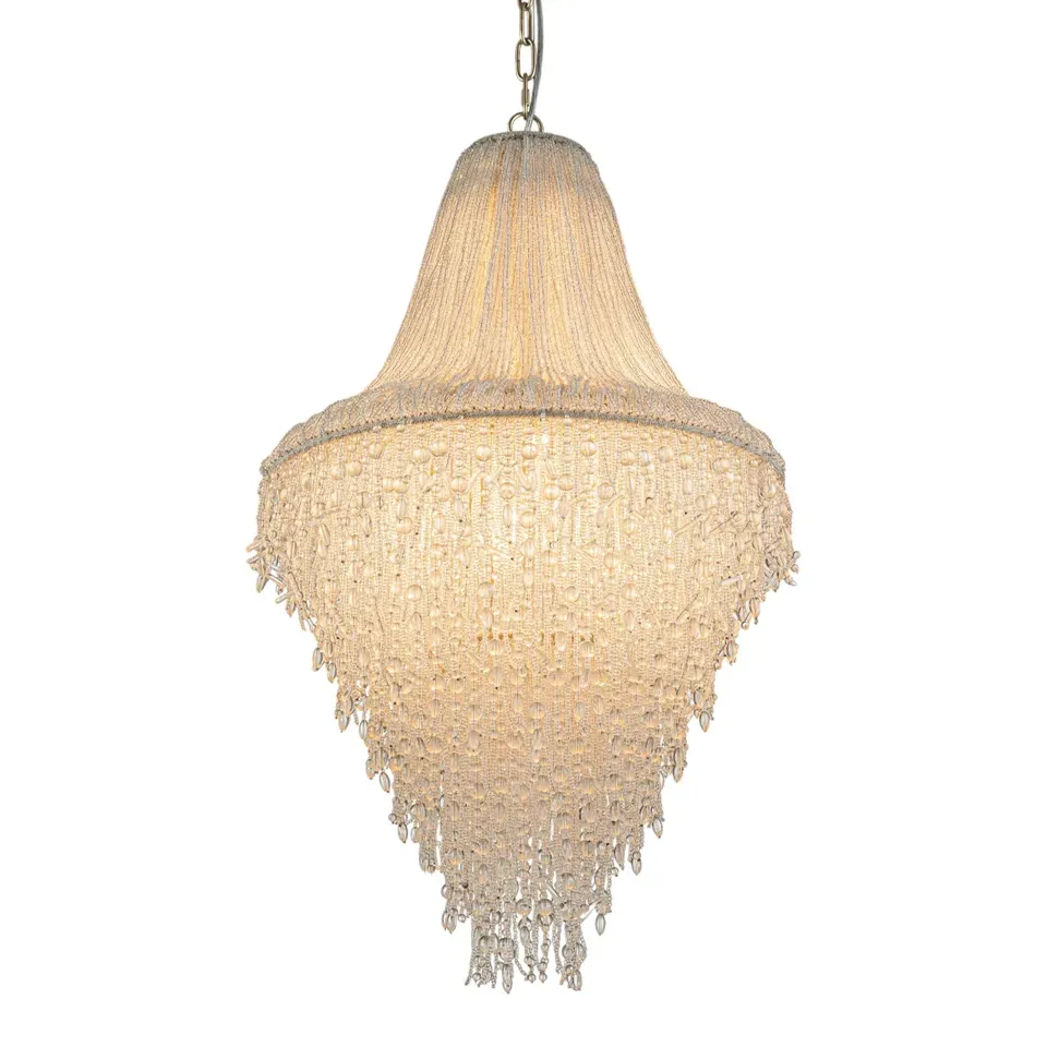 Kronleuchter Al Hamra in Gold, 50cm. Prachtvoller handgefertigter Kristallleuchter aus Eisen und Glas für Schweizer Räume.