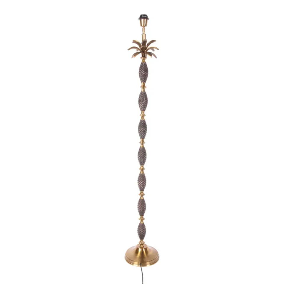 Stehleuchtenfuss Palme in Gold, 128cm. Extravaganter Stehlampenfuss aus Aluminium für Schweizer Wohnräume.