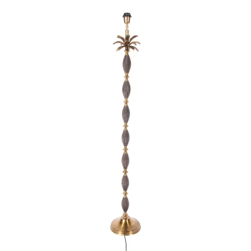 Stehleuchtenfuss Palme Gold Schwarz Aluminium 128 cm Stehleuchtenfuss Palme in Gold, 128cm. Extravaganter Stehlampenfuss aus Aluminium für Schweizer Wohnräume.