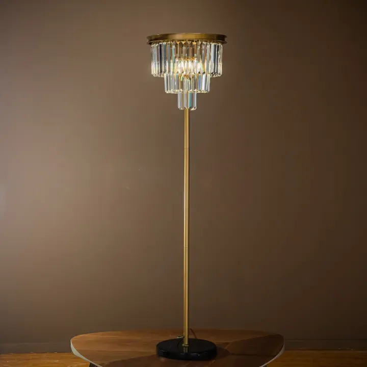 Stehleuchte Hilton Gold Eisen & Glas 158 cm