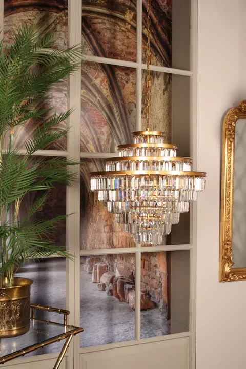 Kronleuchter Eliza Gold Eisen & Glas 70 cm