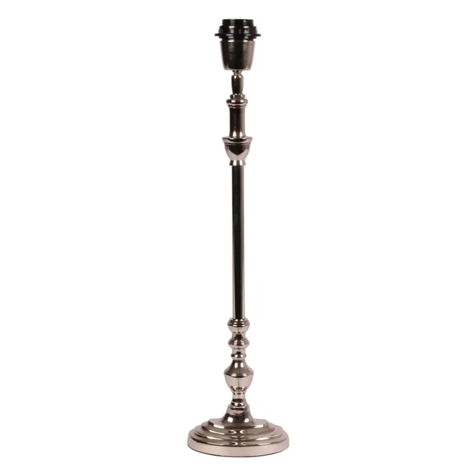 Tischlampenfuss Silber Aluminium Neusilber 55 cm Tischlampenfuss in Silber, 55cm. Klassischer schlanker Lampenfuss aus Aluminium für Schweizer Wohnräume.