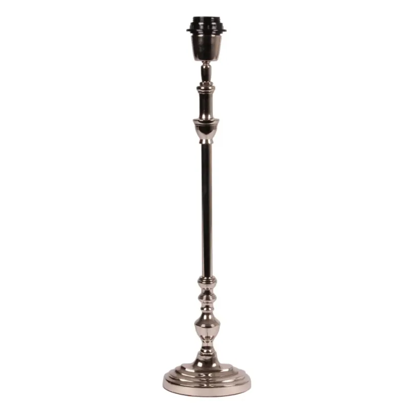 Tischlampenfuss Silber Aluminium Neusilber 55 cm Tischlampenfuss in Silber, 55cm. Klassischer schlanker Lampenfuss aus Aluminium für Schweizer Wohnräume.