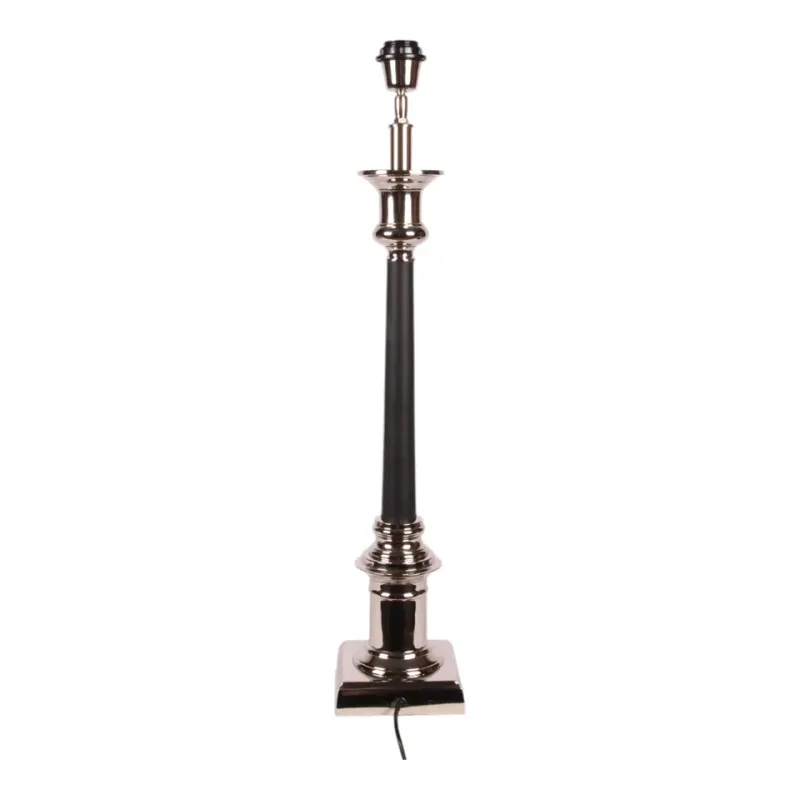 Tischleuchtenfuss Silber Schwarz Aluminium 75 cm Tischleuchtenfuss Silber Schwarz, 75cm. Grosser klassischer Lampenfuss aus Aluminium für Schweizer Wohnräume.