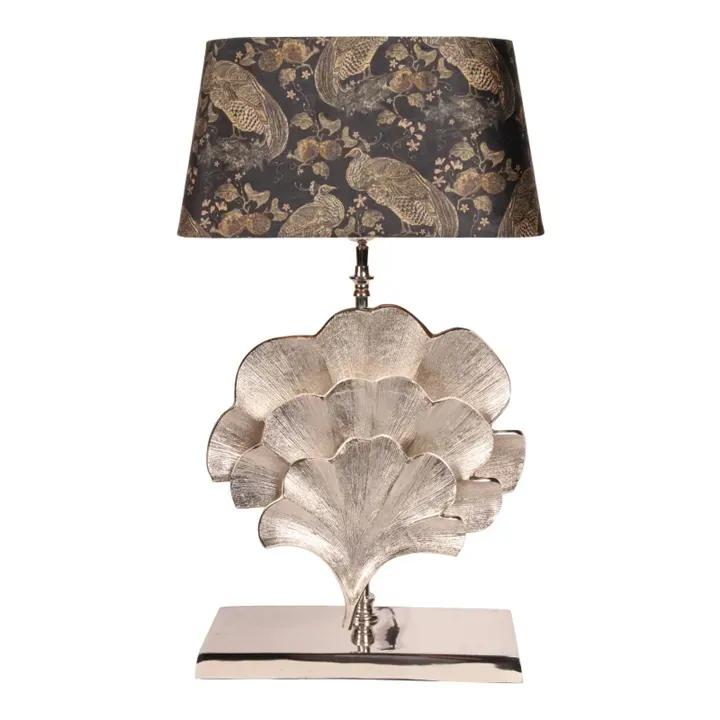 Tischleuchtenfuss Ginkgo Silber Aluminium 51 cm