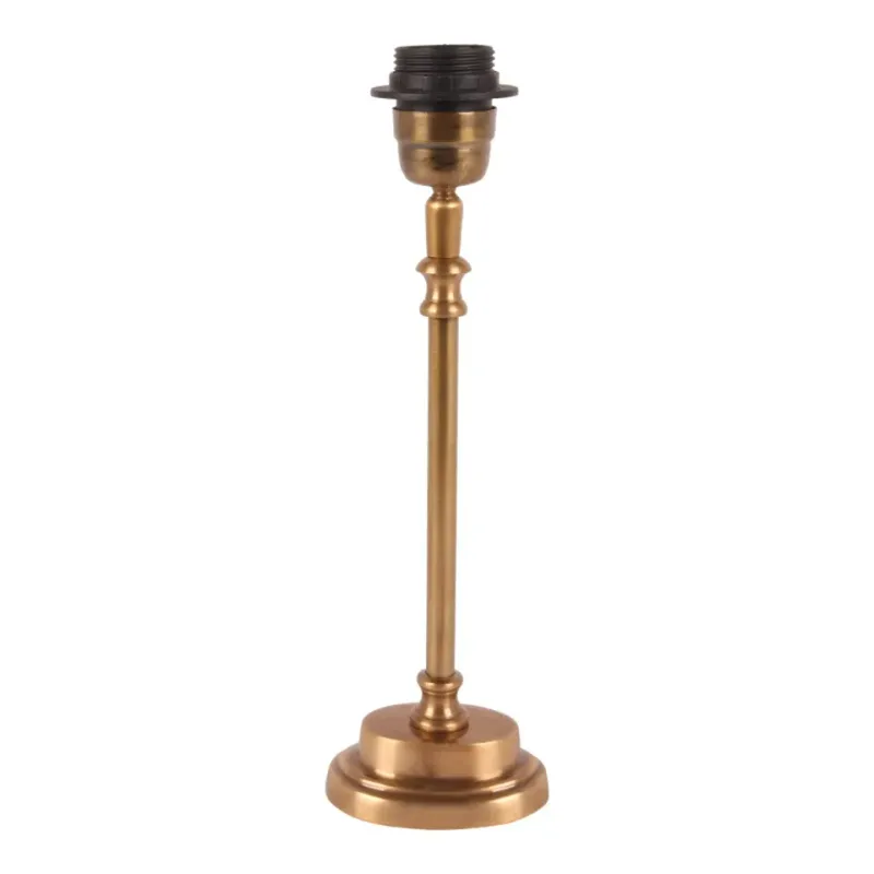 Tischlampenfuss Gold Messing 32 cm Tischlampenfuss in Gold, 32cm. Kleiner, eleganter Lampenfuss aus Messing für Schweizer Wohnräume.