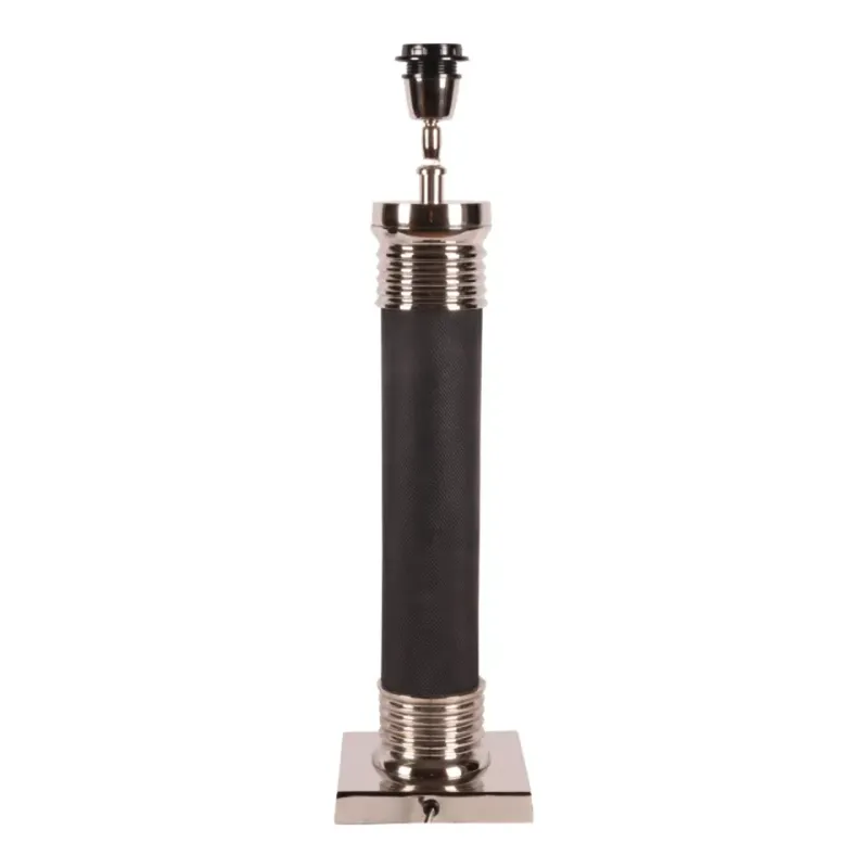 Tischlampenfuss Silber Schwarz Aluminium 60 cm Tischlampenfuss in Silber und Schwarz, 60cm. Moderner gerillter Lampenfuss aus Aluminium für Schweizer Wohnräume.