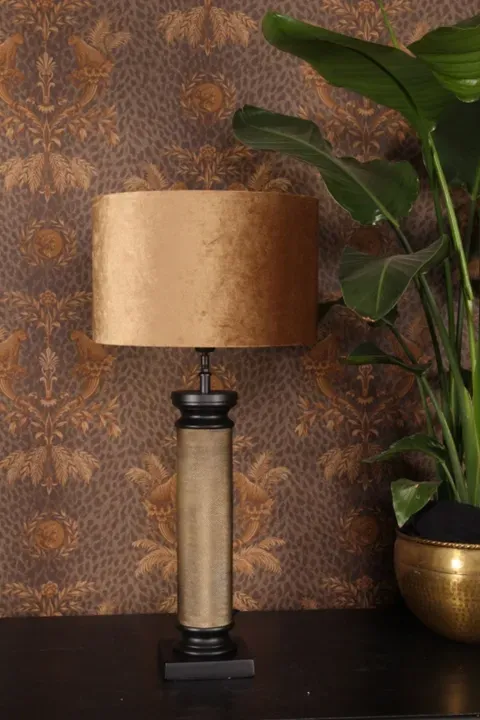 Tischlampenfuss Gold Schwarz Aluminium 62 cm