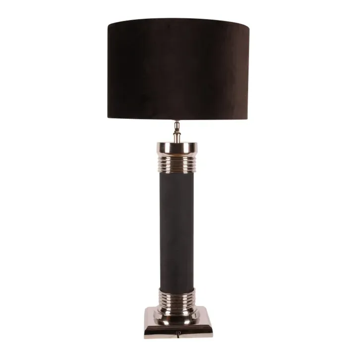 Tischlampenfuss Silber Schwarz Aluminium 68 cm