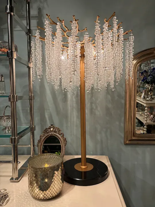 Waterfall Tischleuchte Gold Eisen Glas 85x56x56 cm