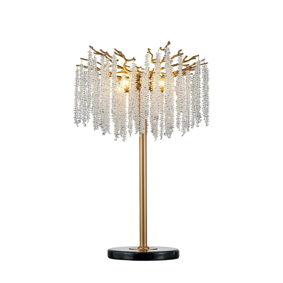 Waterfall Tischleuchte Gold Eisen Glas 85x56x56 cm Wasserfall-Tischleuchte, Eisen und Glas, gold, 85x56x56cm. Glamouröse Tischlampe für Schweizer Zuhause