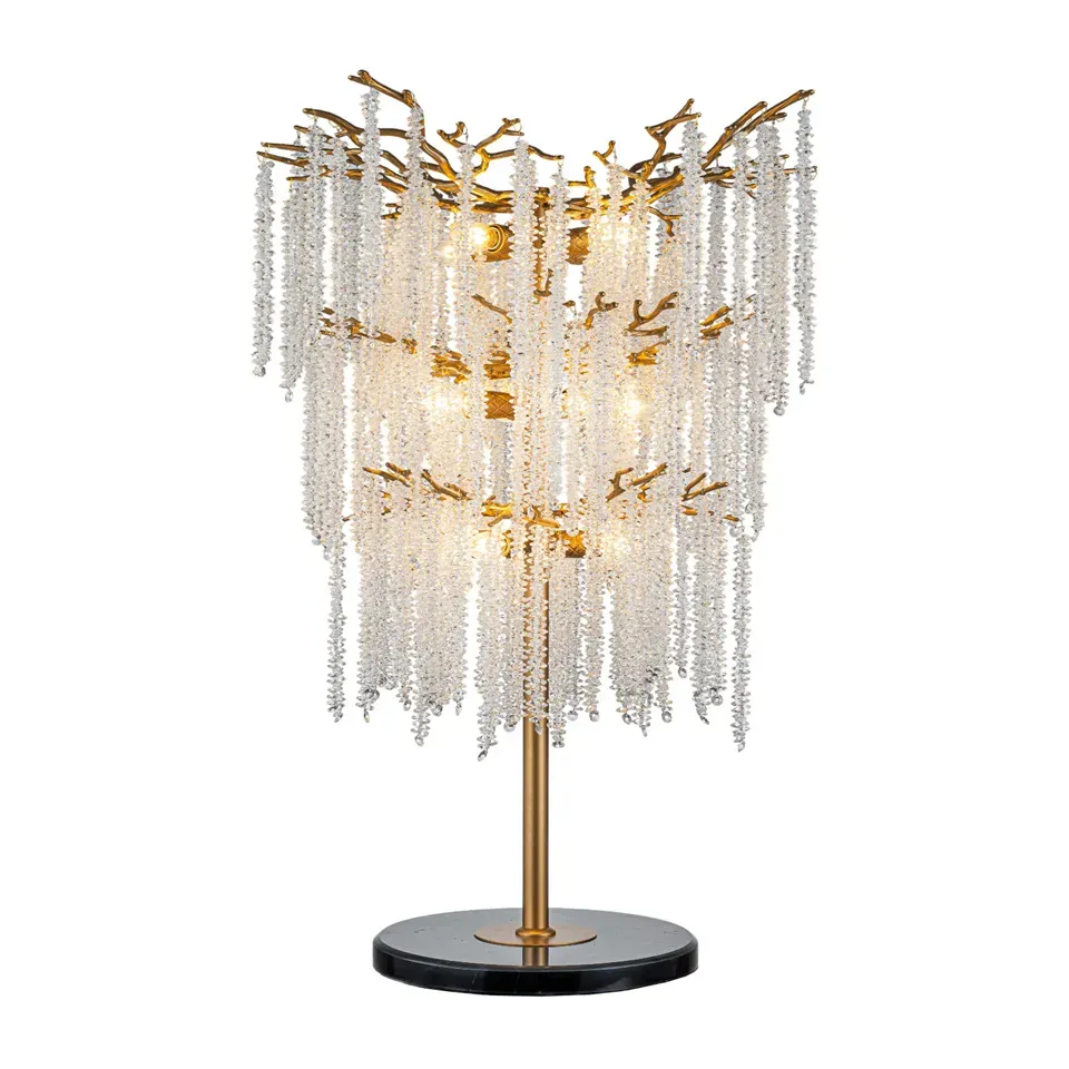 Wasserfall-Tischleuchte Gold Eisen Glas 105x71x71 cm Wasserfall-Tischleuchte, Eisen und Glas, gold, 105x71x71cm. Luxuriöse Tischlampe für Schweizer Zuhause.