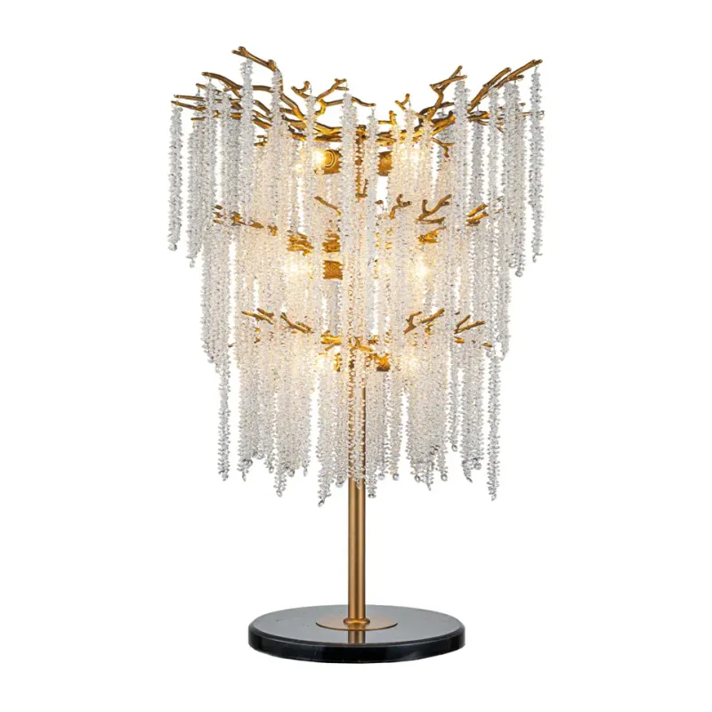 Wasserfall-Tischleuchte Gold Eisen Glas 105x71x71 cm Wasserfall-Tischleuchte, Eisen und Glas, gold, 105x71x71cm. Luxuriöse Tischlampe für Schweizer Zuhause.