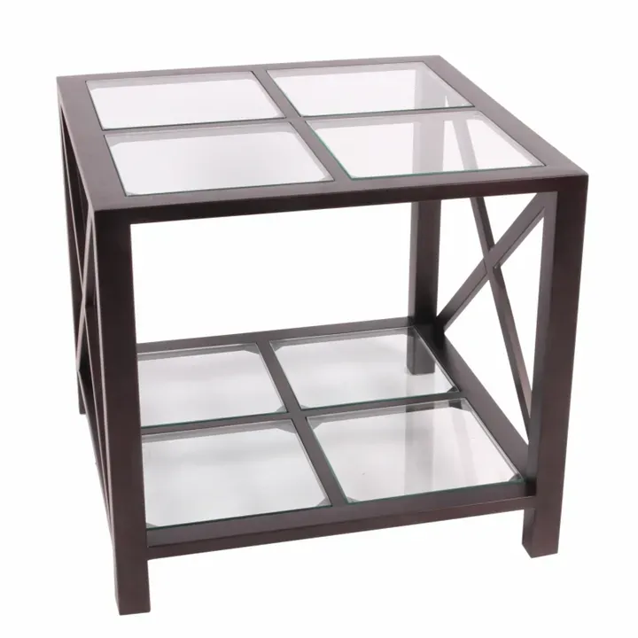 Beistelltisch Santiago Quadrat Schwarz Glas 60x60x55 cm Beistelltisch Santiago, Edelstahl und Glas, schwarz, 60x60x55cm. Moderner quadratischer Beistelltisch für Schweizer Zuhause.