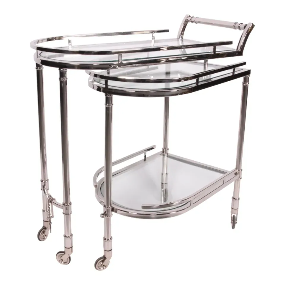 Barwagen, Servierwagen, Silber Glas Stahl 83x41x75 cm Barwagen, Stahl und Glas, silber, 83x41x75cm. Moderner Barwagen für Schweizer Zuhause.