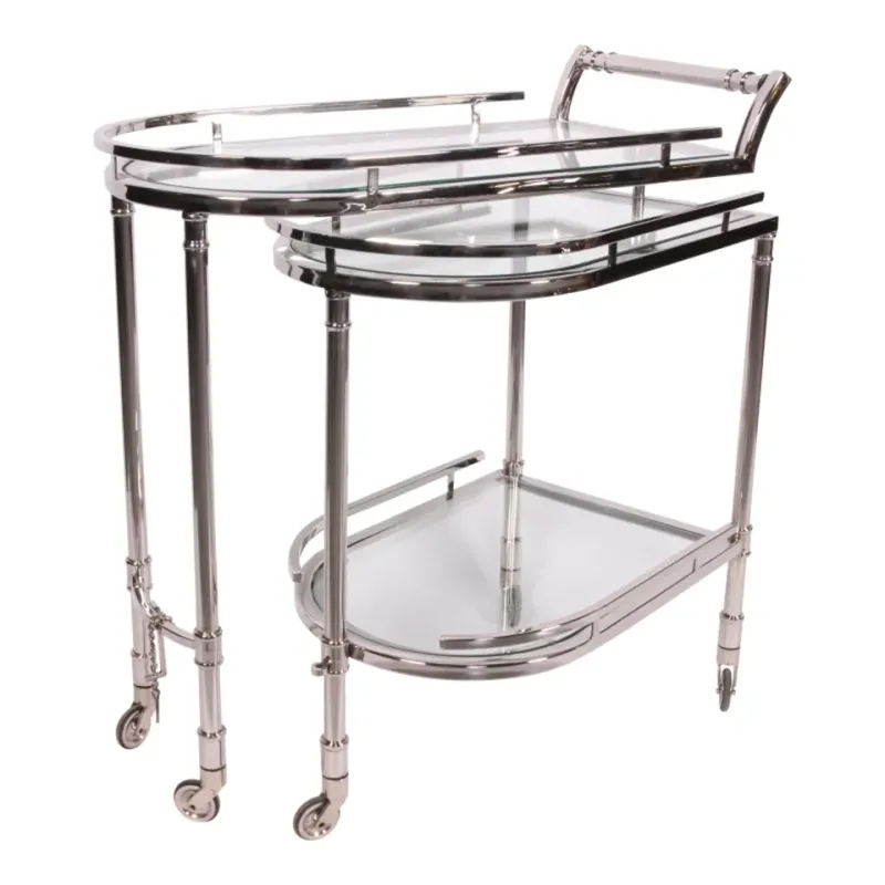 Barwagen, Servierwagen, Silber Glas Stahl 83x41x75 cm Barwagen, Stahl und Glas, silber, 83x41x75cm. Moderner Barwagen für Schweizer Zuhause.