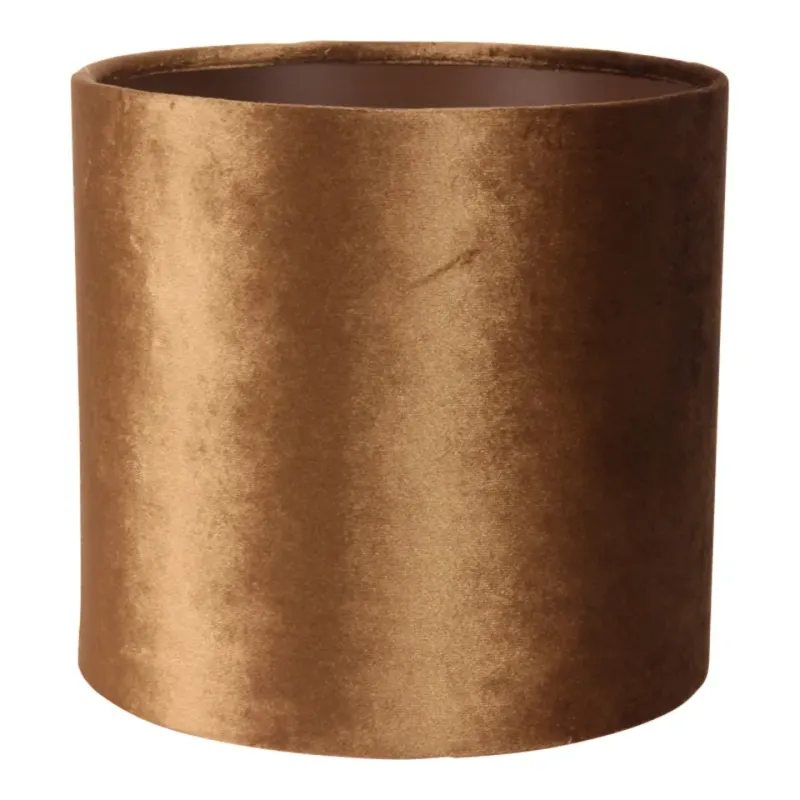 Bentley Lampenschirm, Samtstoff, zylinderförmig gold, ø20cm. Eleganter Zylinder-Lampenschirm für Schweizer Zuhause.