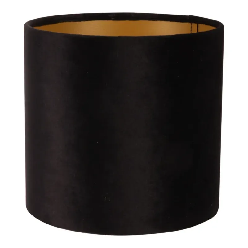 Bentley Lampenschirm, Samtstoff, zylinderförmig schwarz, ø20cm. Eleganter Zylinder-Lampenschirm für Schweizer Zuhause.