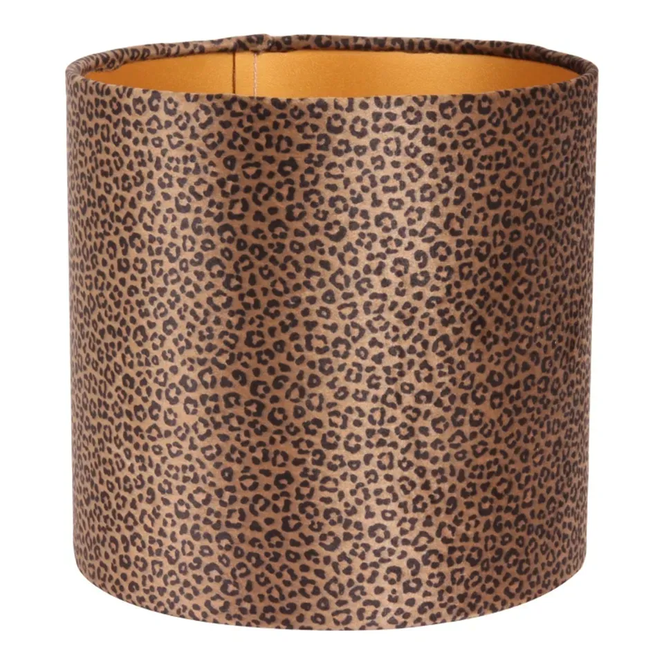 Bentley Lampenschirm Leopardenmuster Braun Samt Ø20 cm Bentley Lampenschirm, Samtstoff, Leopardenmuster braun, ø20cm. Exotischer Zylinder-Lampenschirm für Schweizer Zuhause.